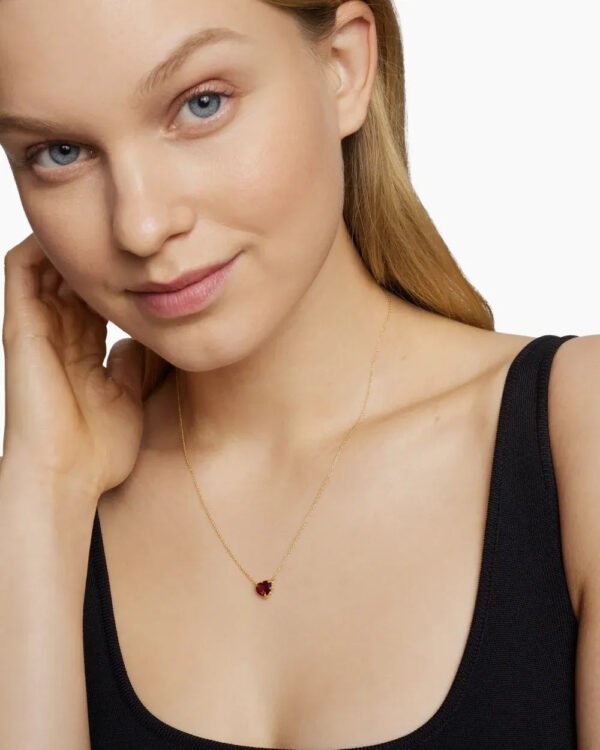 F6E0CEEE-1918-05FD-86AD-D95463985D8D.jpg Chatelaine® Heart Pendant Necklace 18K Yellow Gold with Garnet, 8mm