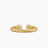 Cable Band Open Ring 18K Yellow Gold with Diamonds - 6