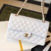 Chanel Classic Medium Flapbag Golden Hardware White 10in/25.5cm