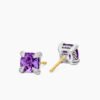 Petite Chatelaine&reg; Stud Earrings Sterling Silver with Amethyst and Diamonds