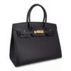 F88EDEC1-ACBE-D632-8859-9A2151E3B6BF.jpg Birkin Sellier Limited Edition 30 Bag Black Veau Graine Monsieur Laiton