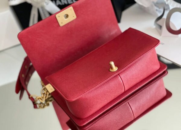 Chanel Medium Boy Handbag Red For Women 9.8in/25cm A67086