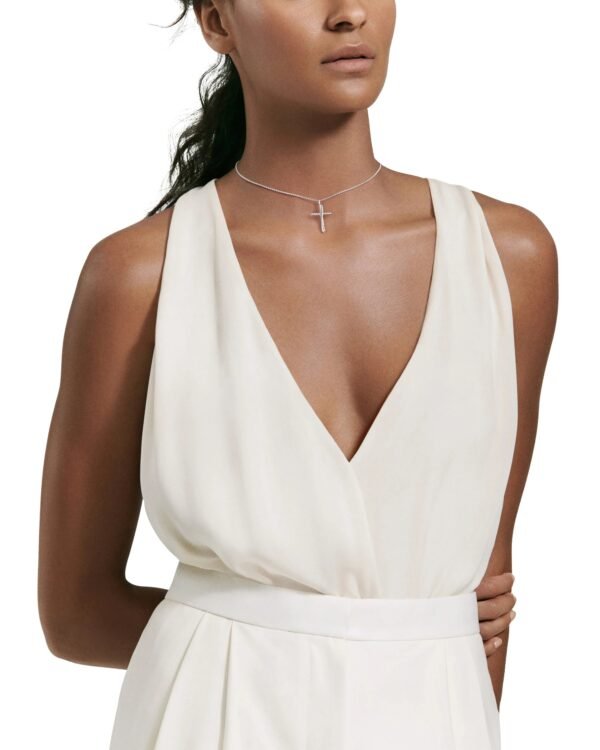 F90F6247-B259-7401-8609-8B139BD1C539.jpg Crossover Cross Necklace Sterling Silver with Diamonds, 35.6mm