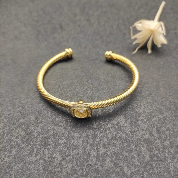 Cable Classics Bracelet with Citrine and Diamonds 18K Yellow Gold 4mm
