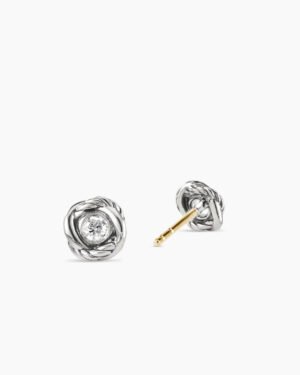 FA0F3E78-F1EE-6625-E6BA-4AF296D11184.jpg Infinity Stud Earrings Sterling Silver with Diamonds, 6.8mm