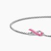 Cable Collectibles&reg; Ribbon Chain Bracelet Sterling Silver with Pink Enamel