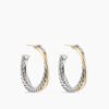 FAE01A52-1642-9CE2-CCF7-B2C4ACBBBE36.jpg Crossover Hoop Earrings Sterling Silver with 18K Yellow Gold, 26.5mm