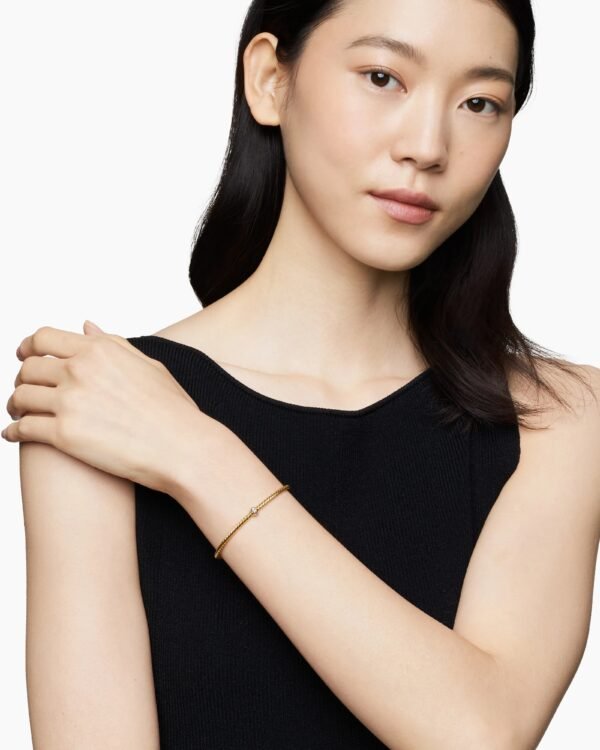 Classic Cablespira&reg; Station Bracelet 18K Yellow Gold with Diamonds, 3mm