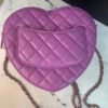 Chanel Heart Zipped Arm Coin Purse 22S Purple/Black Ap2786 - black