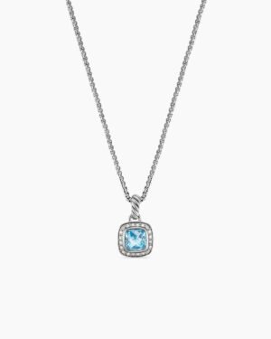 FC0D1556-40A6-733F-4609-AE50CAF7C23B.jpg Petite Albion Pendant Necklace Sterling Silver with Blue Topaz and Diamonds, 7mm
