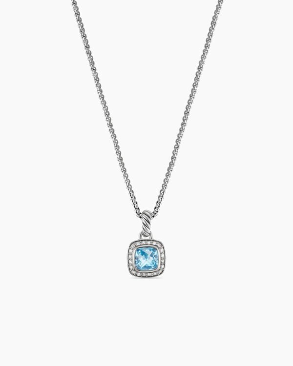FC0D1556-40A6-733F-4609-AE50CAF7C23B.jpg Petite Albion Pendant Necklace Sterling Silver with Blue Topaz and Diamonds, 7mm