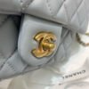 Chanel Flap Bag With CC Ball On Strap Grey For Women, Women&rsquo;s Handbags, Shoulder And Crossbody Bags 7.8in/20cm AS1787