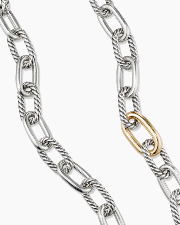 FC89A507-F16A-A8E4-3BF9-24FA3EB996E9.jpg DY Madison Chain Necklace Sterling Silver with 18K Yellow Gold, 11mm