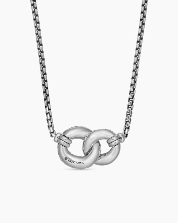 Belmont&reg; Curb Link Necklace Sterling Silver with Diamonds, 20mm