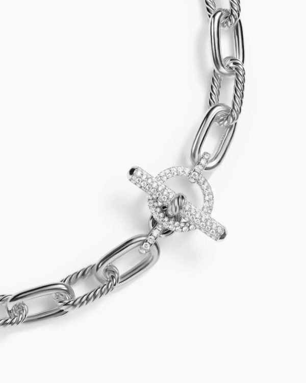 DY Madison&reg; Toggle Chain Necklace Sterling Silver with Diamonds 11mm