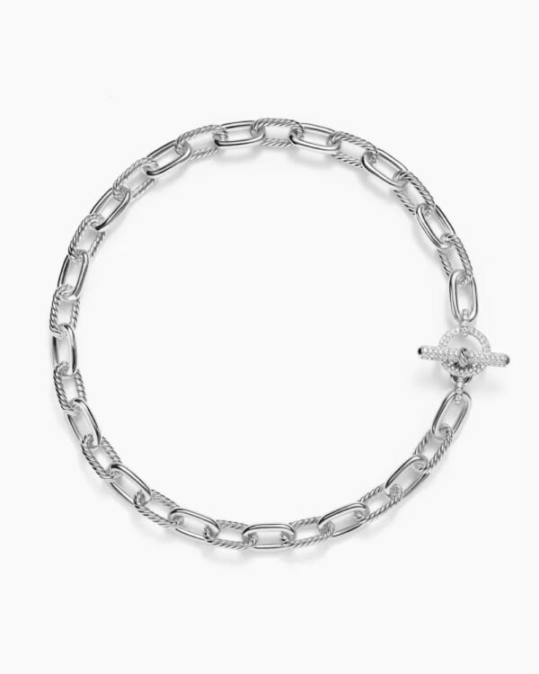 DY Madison&reg; Toggle Chain Necklace Sterling Silver with Diamonds 11mm