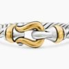 FD921A6B-E3E7-44A4-3A83-9CF1A7529C4D.jpg Petite Buckle Ring Sterling Silver with 18K Yellow Gold, 2mm - 6