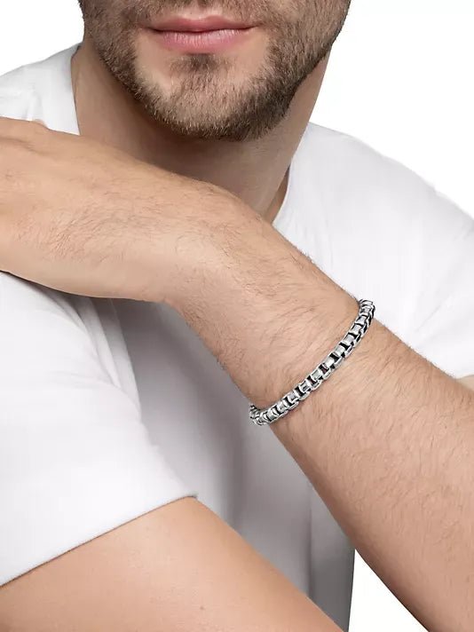 David Yurman  Box Chain Bracelet In Sterling Silver - 17CM