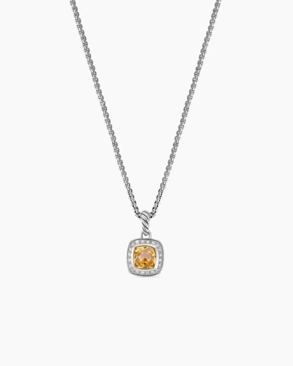 FDDB40A2-66AE-8778-22EF-22867CA05193.jpg Petite Albion® Pendant Necklace Sterling Silver with Citrine and Diamonds, 7mm