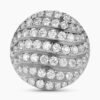 Sculpted Cable Stud Earrings Sterling Silver with Diamonds,14mm