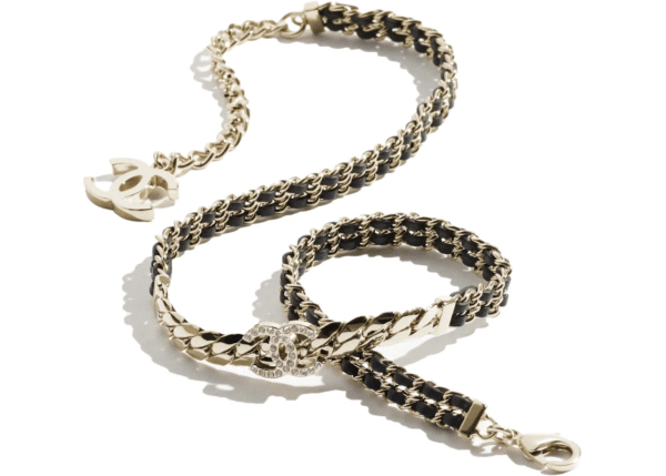 FE425E17-43CE-281B-8FE2-4190B94AD00F.png Double C Necklace Gold/Black/Crystal