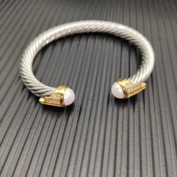 FE64E973-426A-D00E-DCEC-6AF48BBDD8F9.jpg 7mm Cable Bracelet with Pearls & Diamond Accents ??Gold Cap