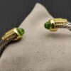 5mm Cable Bracelet with Peridot & Diamond Accents