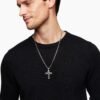 FF7A8682-9CF9-2C0A-225A-51F26165E0BD.jpg Chevron Cross Pendant Sterling Silver with Black Diamonds