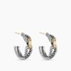 FFA1E293-B16F-23AE-E792-DDDDBC178514.jpg Cable Loop Hoop Earrings Sterling Silver with 18K Yellow Gold, 22mm